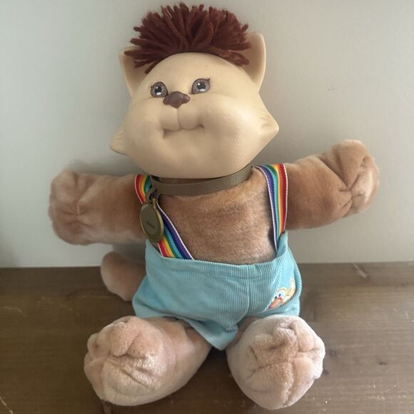 Vintage 1983 Cabbage Patch Kids Koosas Kitty Cat Lion Doll Brown Hair rainbow - Picture 7 of 7